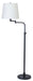 Townhouse Adjustable Swing Arm Floor Lamp in Oil Rubbed Bronze with Off-White Linen Hardback