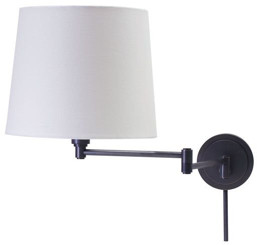 Townhouse Wall Swing Lamp in Oil Rubbed Bronze with Off-White Linen Hardback