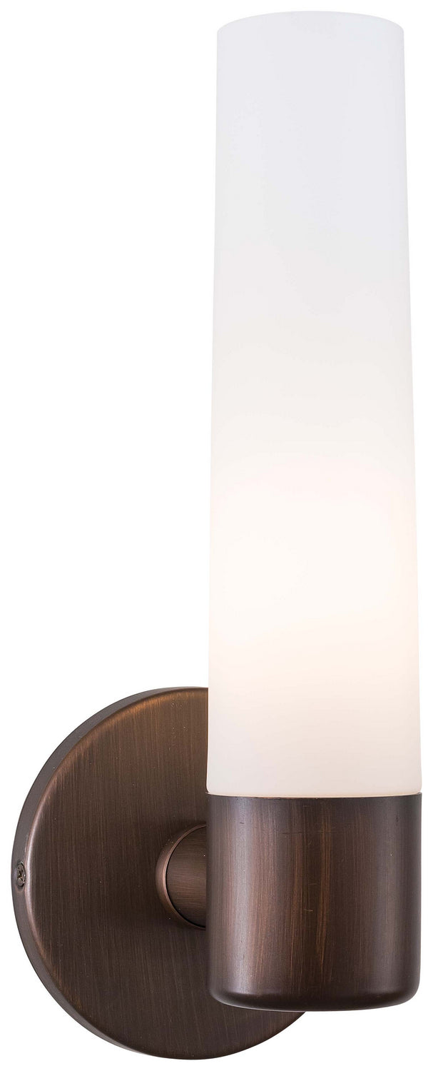 Saber 1 Light Wall Sconce in Painted Copper Bronze Patina with Etched Opal