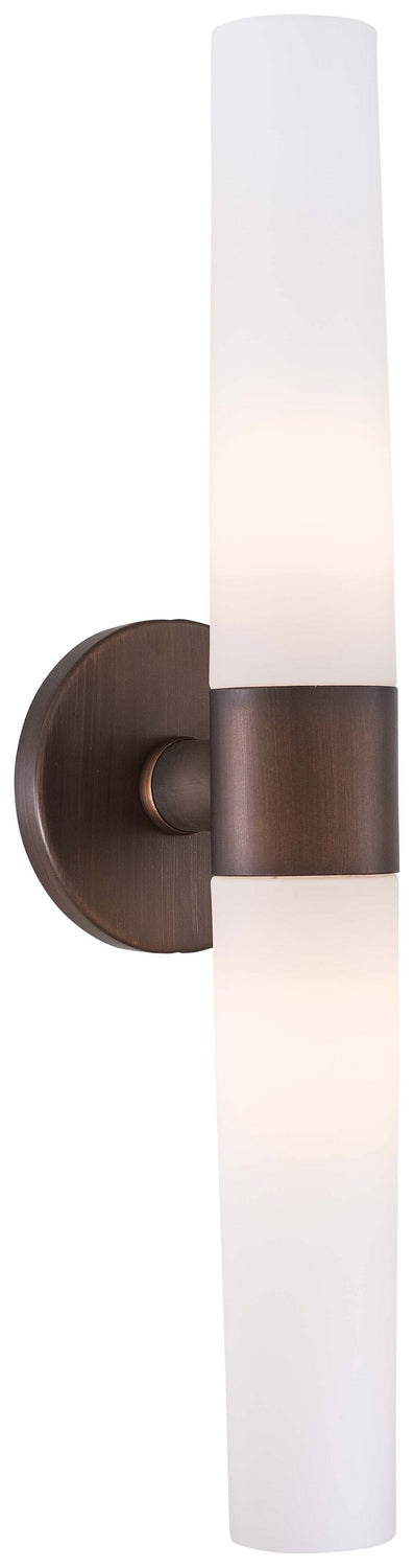 Saber 2 Light Bath in Painted Copper Bronze Patina with Etched Opal