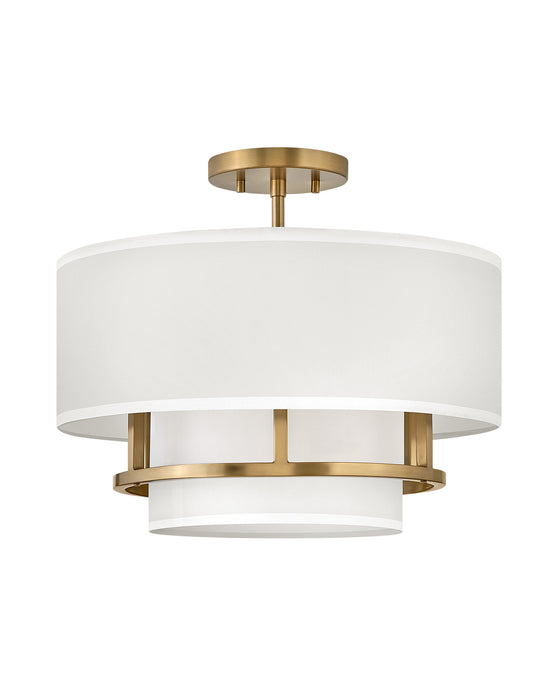 Graham Medium Semi-Flush Mount in Lacquered Brass