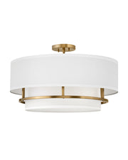 Graham Large Semi-Flush Mount in Lacquered Brass