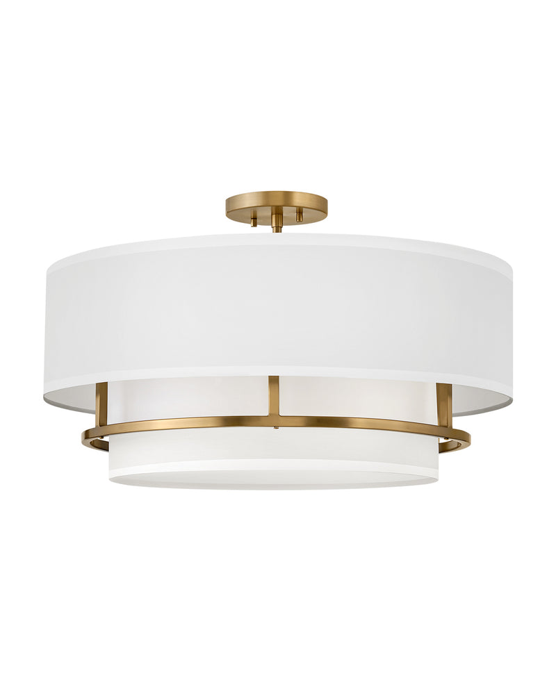 Graham Large Semi-Flush Mount in Lacquered Brass