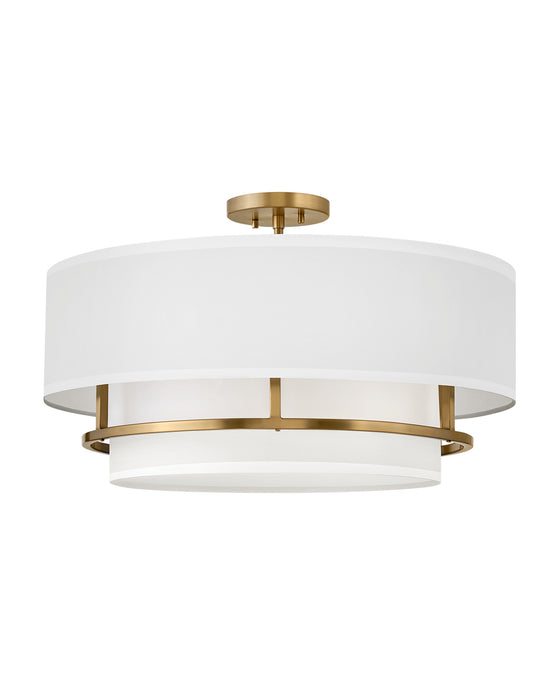 Graham Large Semi-Flush Mount in Lacquered Brass