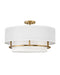 Graham Large Semi-Flush Mount in Lacquered Brass