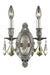 Rosalia 2-Light Wall Sconce in Pewter with Golden Teak (Smoky) Royal Cut Crystal