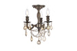 Rosalia 3-Light Flush Mount in Pewter with Golden Teak (Smoky) Royal Cut Crystal