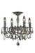 Rosalia 4-Light Flush Mount in Pewter with Golden Teak (Smoky) Royal Cut Crystal