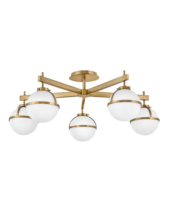Hollis Extra Large Semi-Flush Mount in Heritage Brass