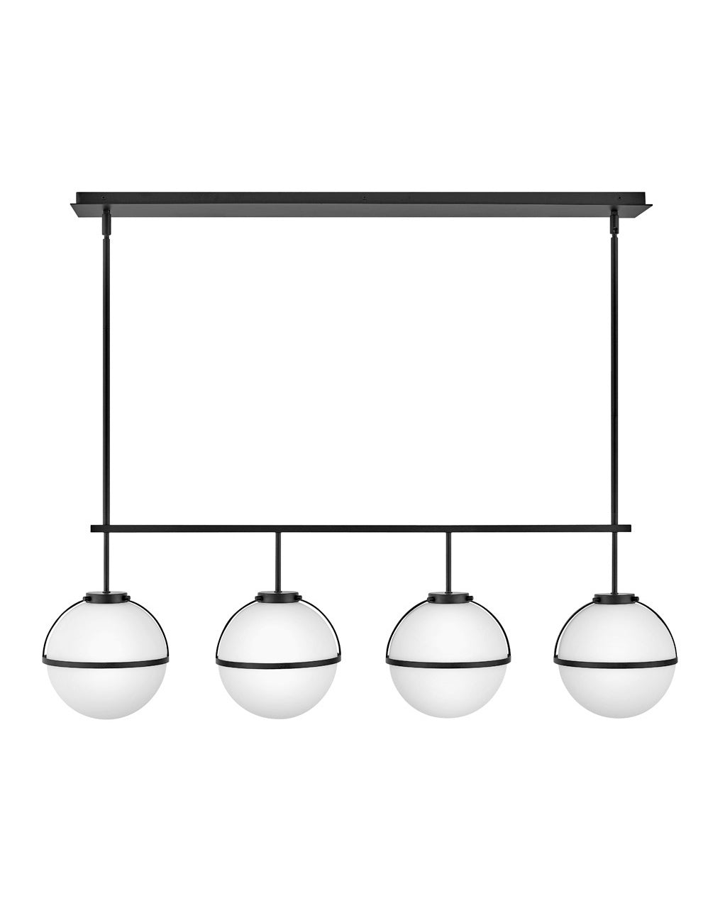 Hollis Four Light Linear Chandelier in Black