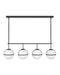 Hollis Four Light Linear Chandelier in Black