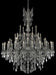 Rosalia 45-Light Chandelier in Pewter with Golden Teak (Smoky) Royal Cut Crystal