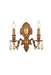 Monarch 2-Light Wall Sconce in French Gold with Golden Teak (Smoky) Royal Cut Crystal