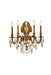 Monarch 5-Light Wall Sconce in French Gold with Golden Teak (Smoky) Royal Cut Crystal