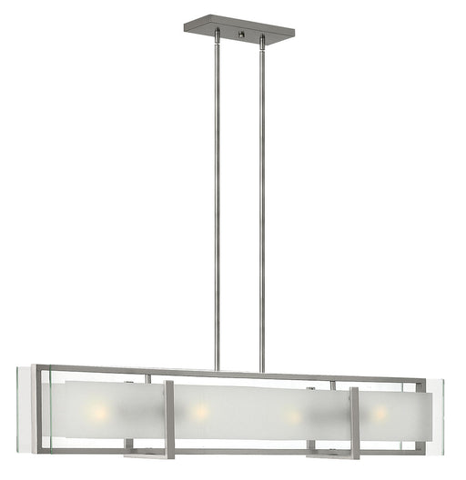 Latitude Four Light Linear Chandelier in Brushed Nickel