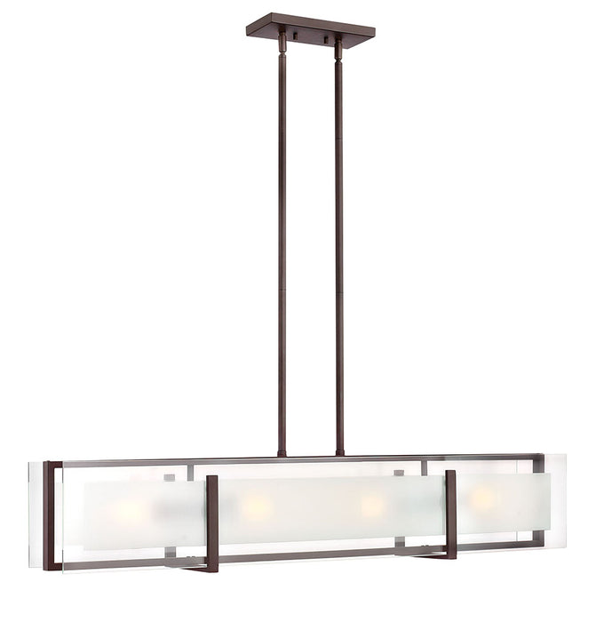 Latitude Four Light Linear Chandelier in Oil Rubbed Bronze