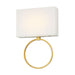 Chassell ADA LED Wall Sconce in Painted Honey Gold with White Fabric Shade - Lamps Expo