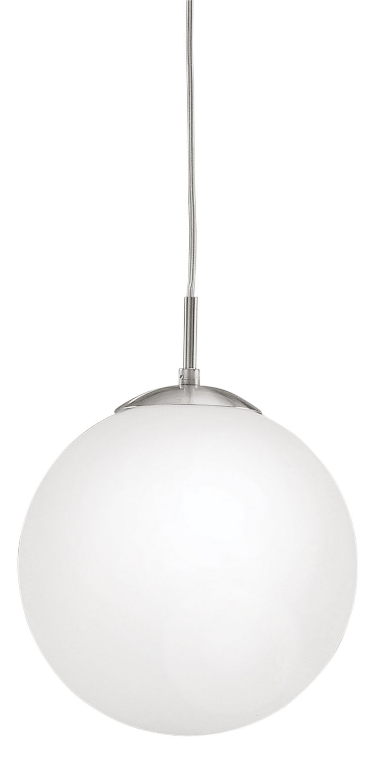 Rondo 1x60W Pendant With Matte Nickel Finish & Opal Glass