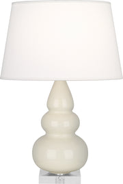 Robert Abbey (A294X) Small Triple Gourd Accent Lamp with Pearl Dupioni Fabric Shade
