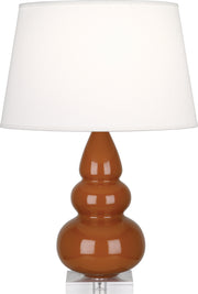 Robert Abbey (A295X) Small Triple Gourd Accent Lamp with Pearl Dupioni Fabric Shade