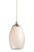 Jazz 1 Light Mini Pendant in Brushed Nickel with White Glass