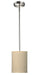 Albion 1 Light Mini Pendant in Brushed Nickel with Creme Linen Fabric Shade