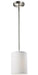Albion 1 Light Mini Pendant in Brushed Nickel with White Linen Fabric Shade