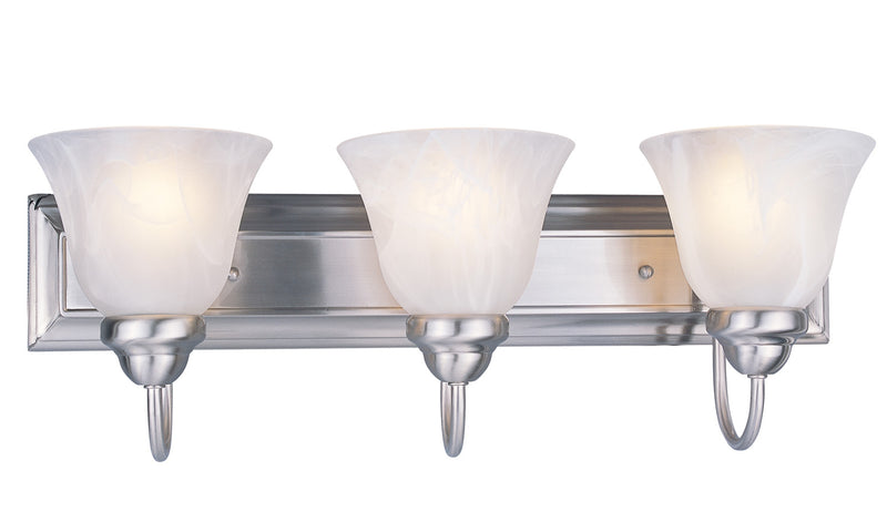 Lexington 3 Light Vanity in Brushed Nickel with White Swirl Glass