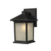 Holbrook 1 Light Outdoor Wall Light in Black with White Seedy Glass
