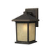 Holbrook 1 Light Outdoor Wall Light in Rubbed Bronze with Tinted Seedy Glass