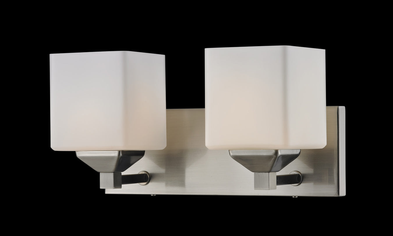 Quube 2 Light Vanity in Brushed Nickel