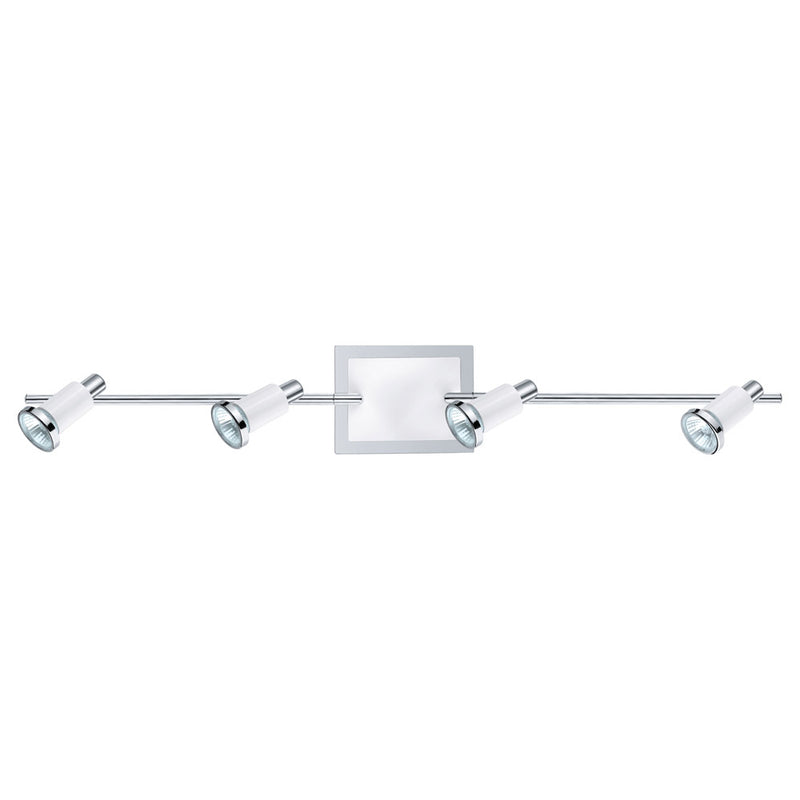 Eridan 4X50W Track Light With Chrome & Shiny White Finish