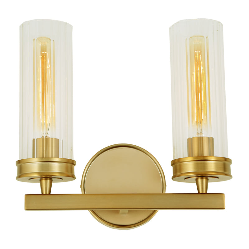 Eloise 2-Light Wall Sconce in Satin Brass