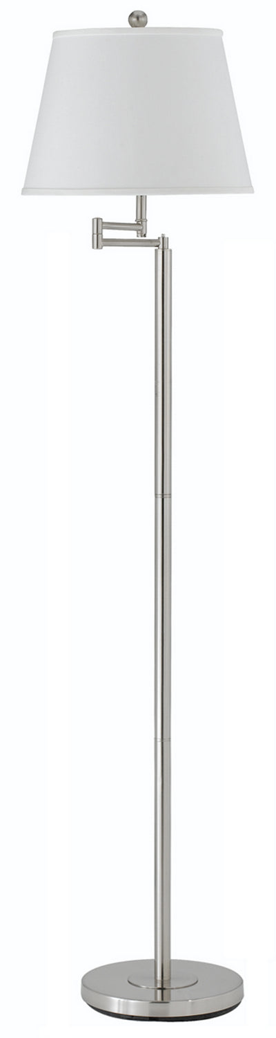 Andros One Light Floor Lamp In Brushed Steel