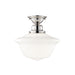 Edison Collection 1 Light Semi Flush in Polished Nickel - Lamps Expo