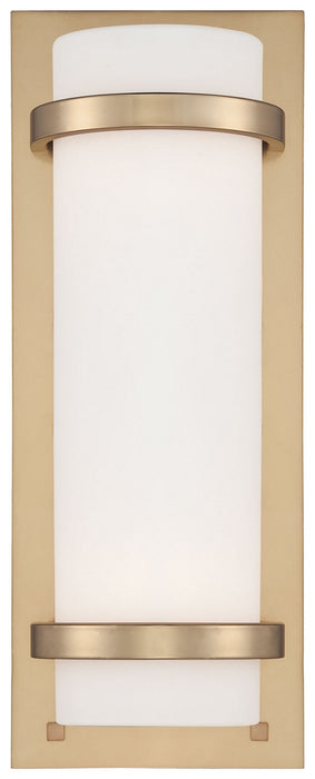 Fieldale Lodge 2-Light Wall Sconce in Honey Gold & Etched White Glass - Lamps Expo