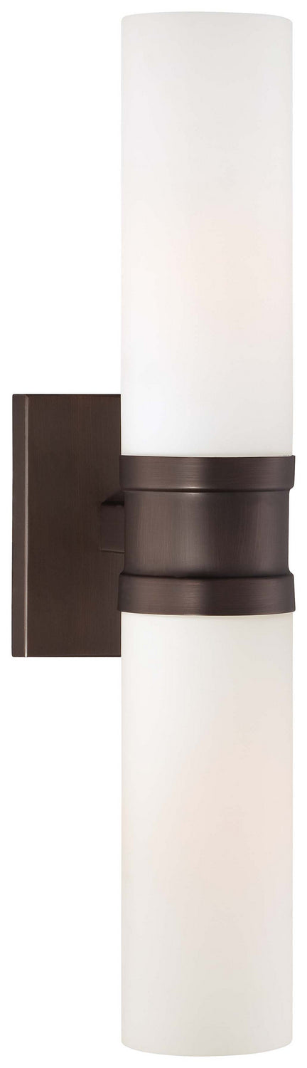2-Light Wall Sconce in Copper Bronze Patina & Etched Opal Glass