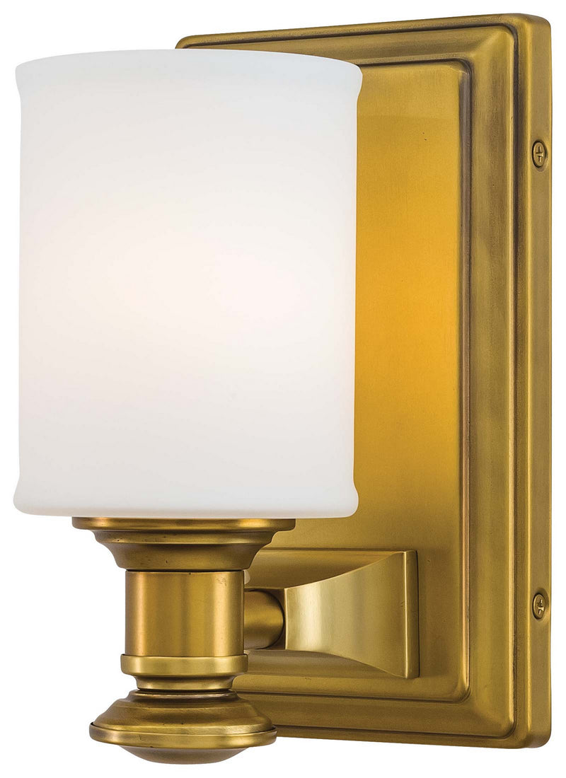 Harbour Point 1-Light Bath Vanity in Liberty Gold & Etched Opal Glass