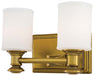Harbour Point 2-Light Bath Vanity in Liberty Gold & Opal Etched Glass