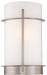 1-Light Wall Sconce in Brushed Nickel & Etched White Glass