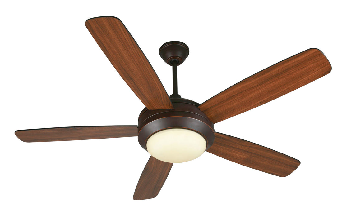 Helios 1-Light Ceiling Fan in Oiled Bronze Gilded with Amber Frosted