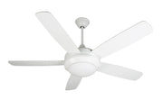 Helios 1-Light Ceiling Fan in White with Matte Opal