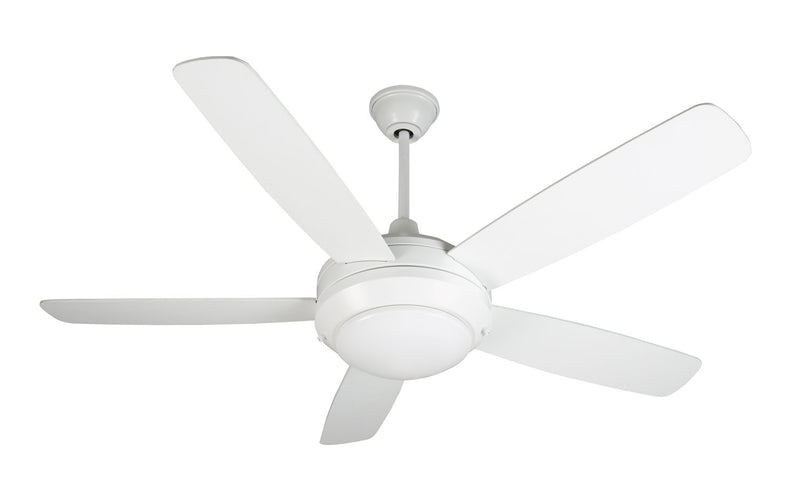 Helios 1-Light Ceiling Fan in White with Matte Opal