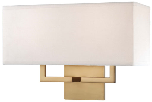 2 Light Wall Sconce in Honey Gold with White