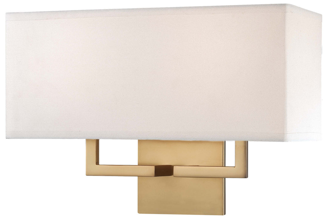 2 Light Wall Sconce in Honey Gold with White - Lamps Expo