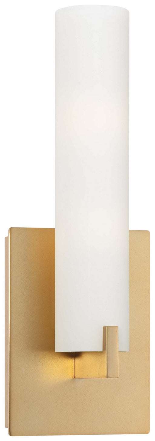 Tube 2 Light Wall Sconce in Honey Gold with Etched Opal