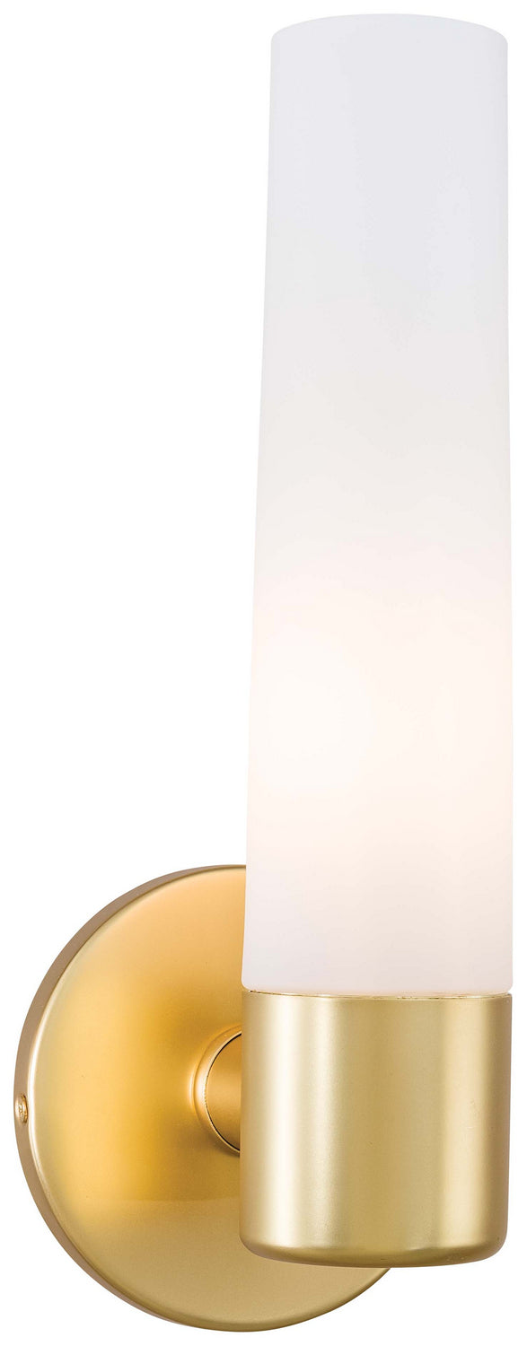 Saber 1 Light Wall Sconce in Honey Gold with Etched Opal