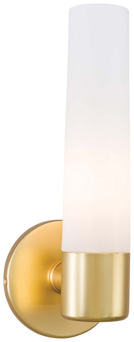 Saber 1 Light Wall Sconce in Honey Gold with Etched Opal