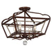 Astrapia 4-Light Semi-Flush Mount in Dark Rubbed Sienna with Aged Silver - Lamps Expo