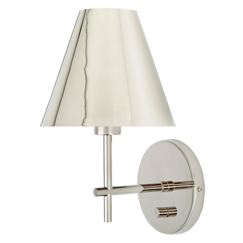 Hazel 1-Light Office Sconce with Metal Shade in Polished Nickel